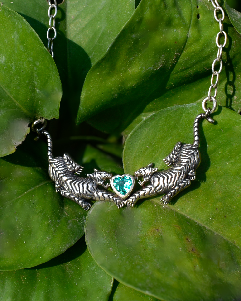 Silver Tigers Necklace